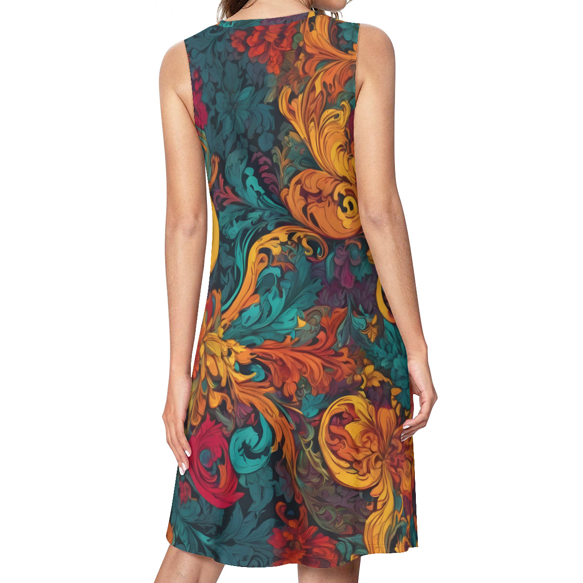 Awesome Flower Design All Over Print Women's Casual Dress | Polyester