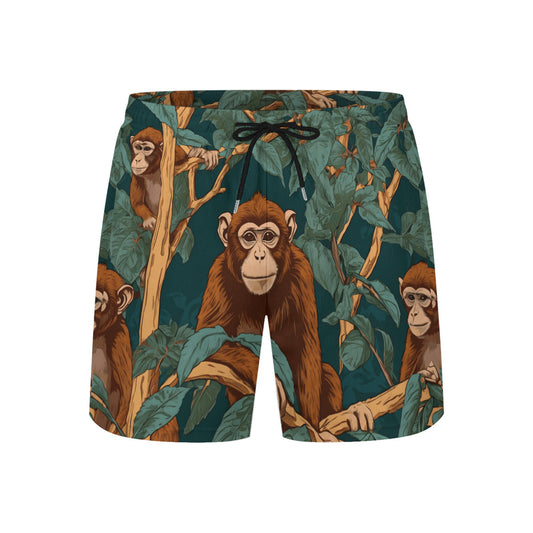 Monkey Vibes Men's Casual Shorts Double-Layer Sports Beach Pants