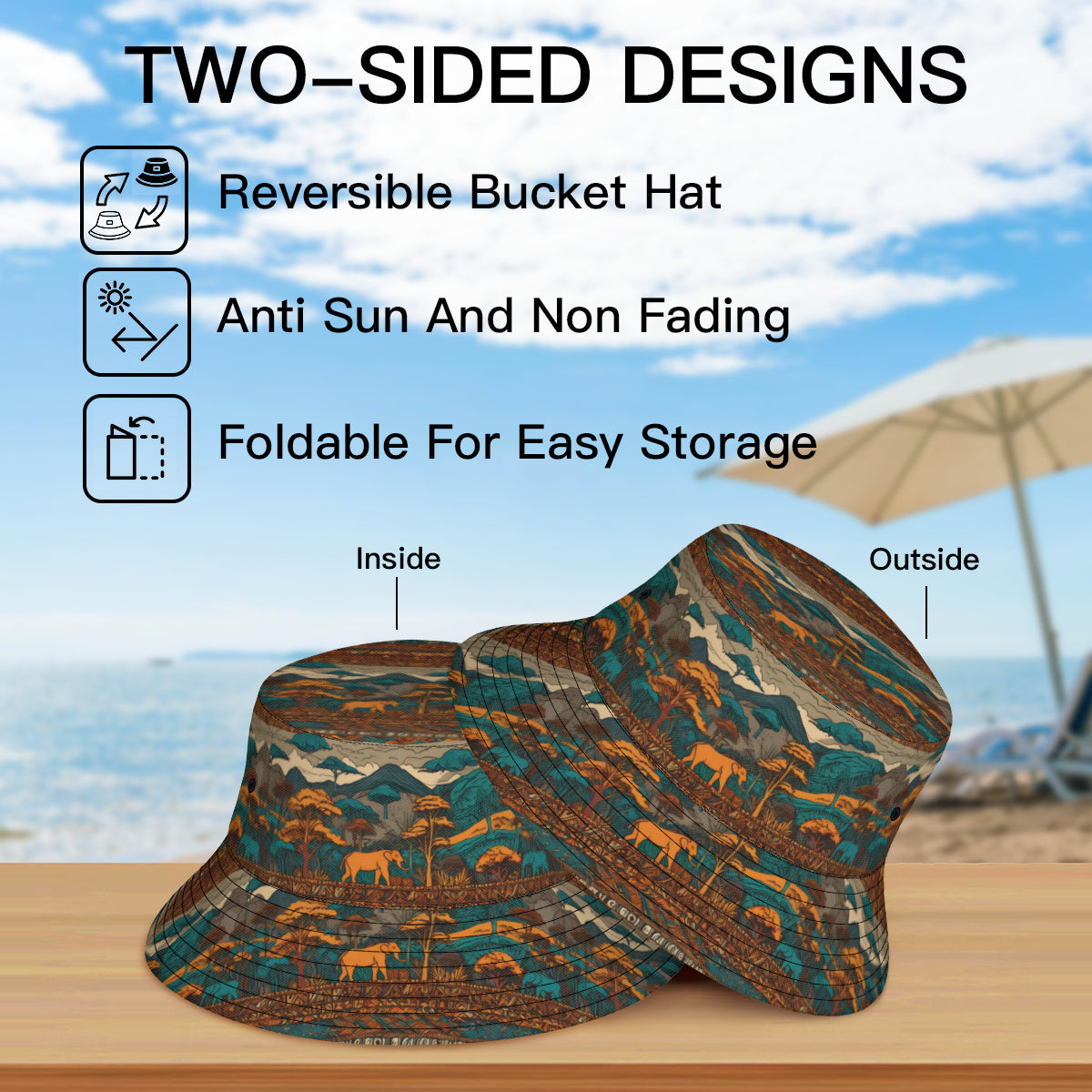 Beautiful Landscape Double-Sided All-Over Print Fisherman Hat | Polyester