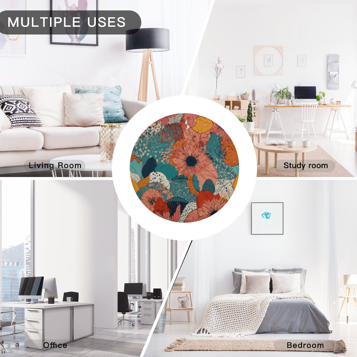 Awesome Floral Round Blanket | 280GSM Flannel