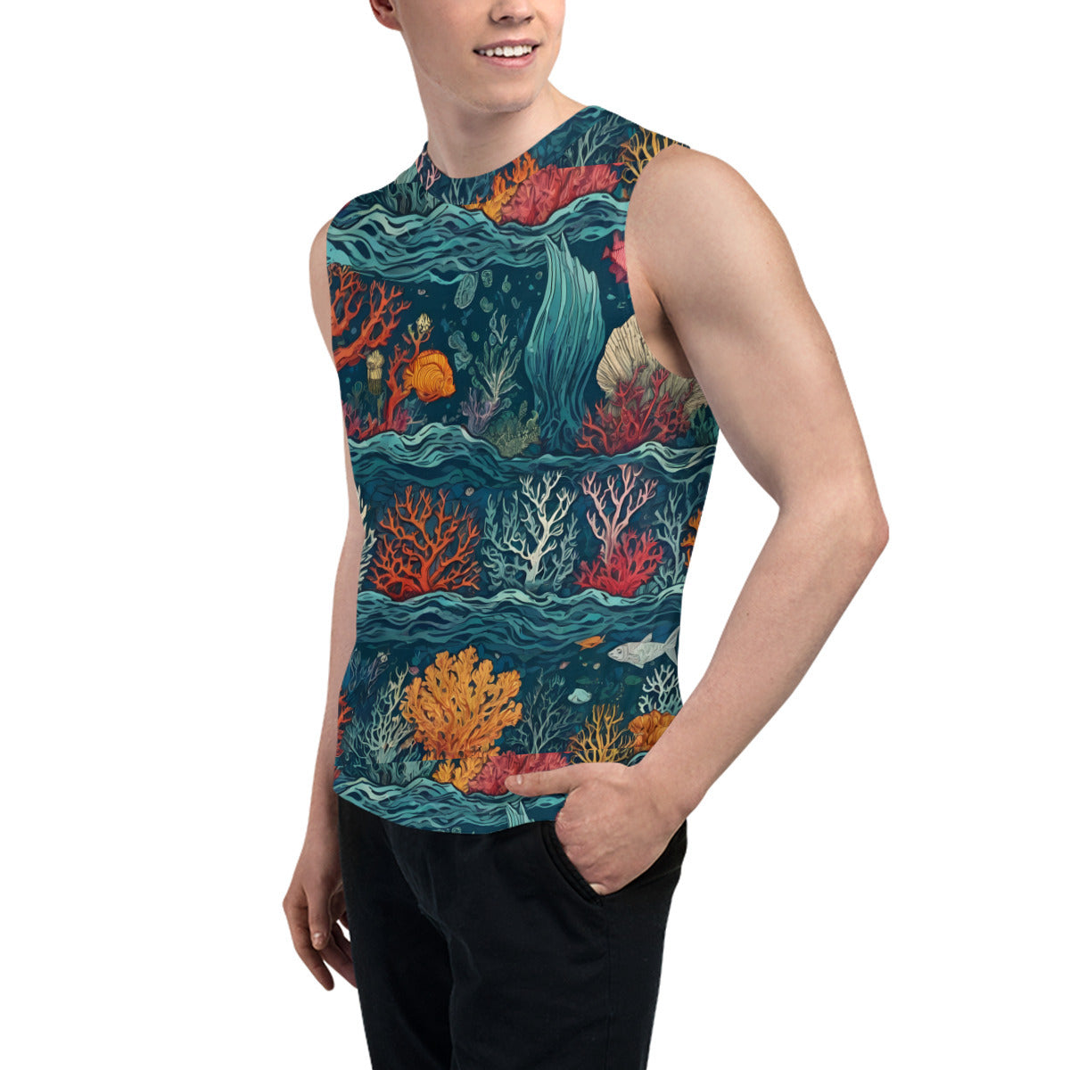 Under Sea Beauty All-Over Print Men's Sleeveless Vest｜Polyester