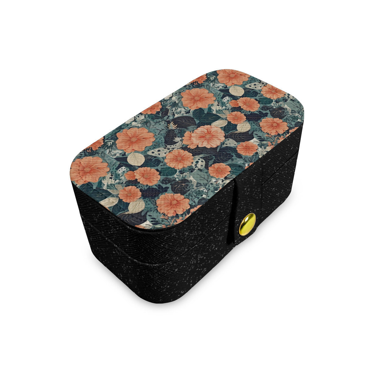 Floral Red Personalized Portable Jewelry Box | PU