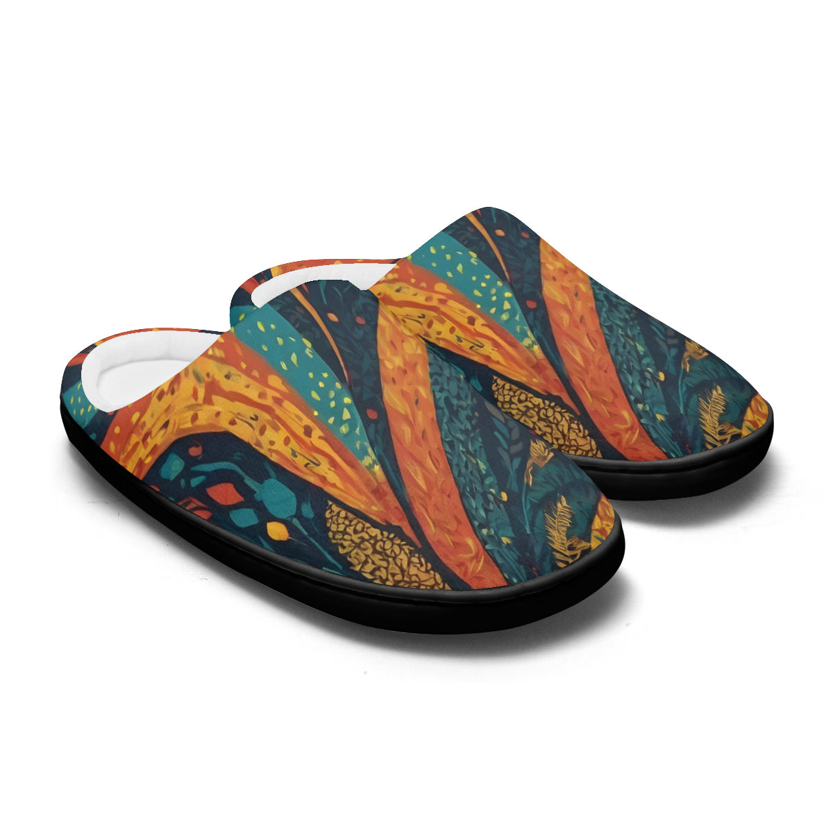 Abstract Beauty Personalized Warm Cotton Slippers | Flannel