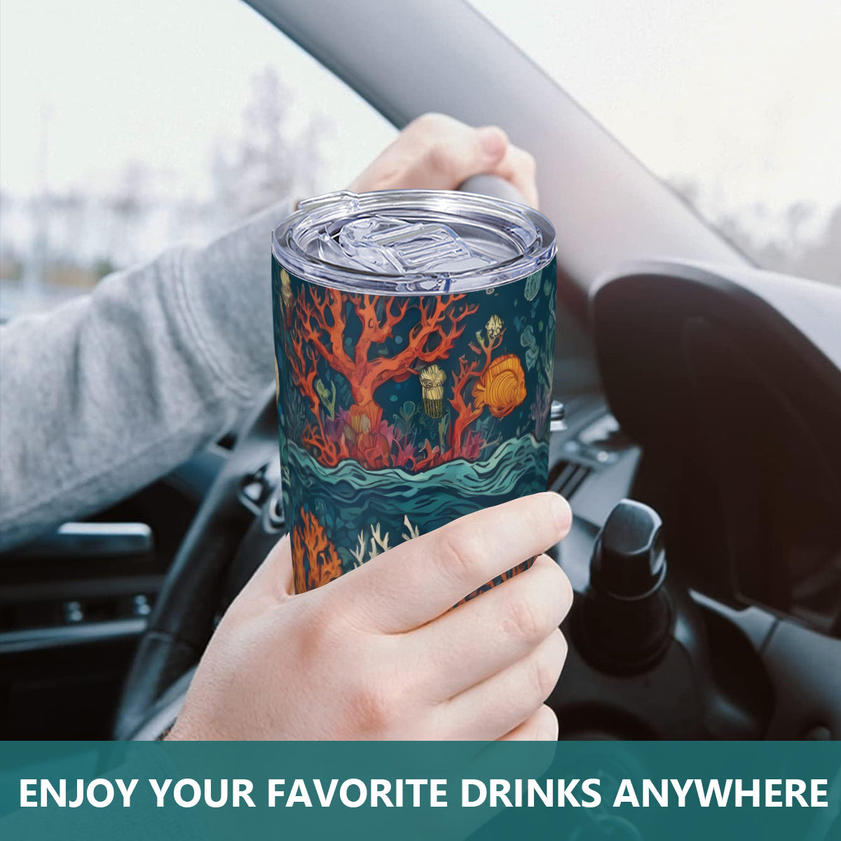 Under Sea Beauty Outdoor Travel Carry Tumbler (600ml/20oz) | Stainless Steel 304