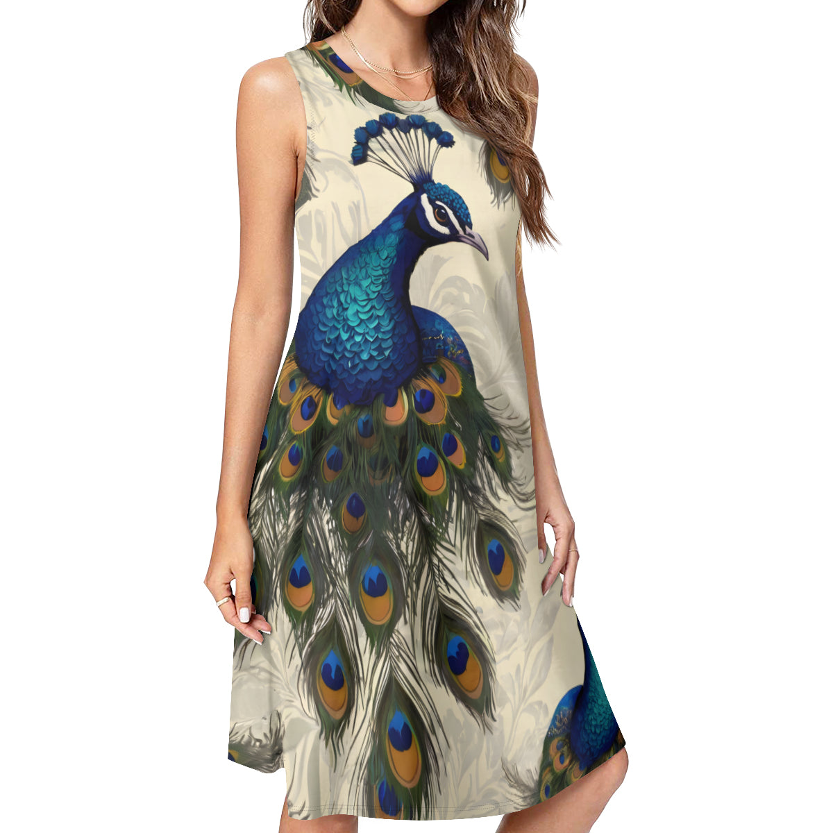 Peacock Design Women's Casual Dress | Polyester