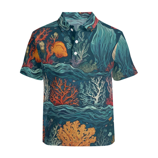 Under Sea Beauty Men's Premium European Size POLO Shirt | 95% Polyester+5% Spandex