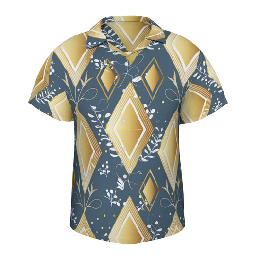 Abstract Gold Hawaiian Shirt