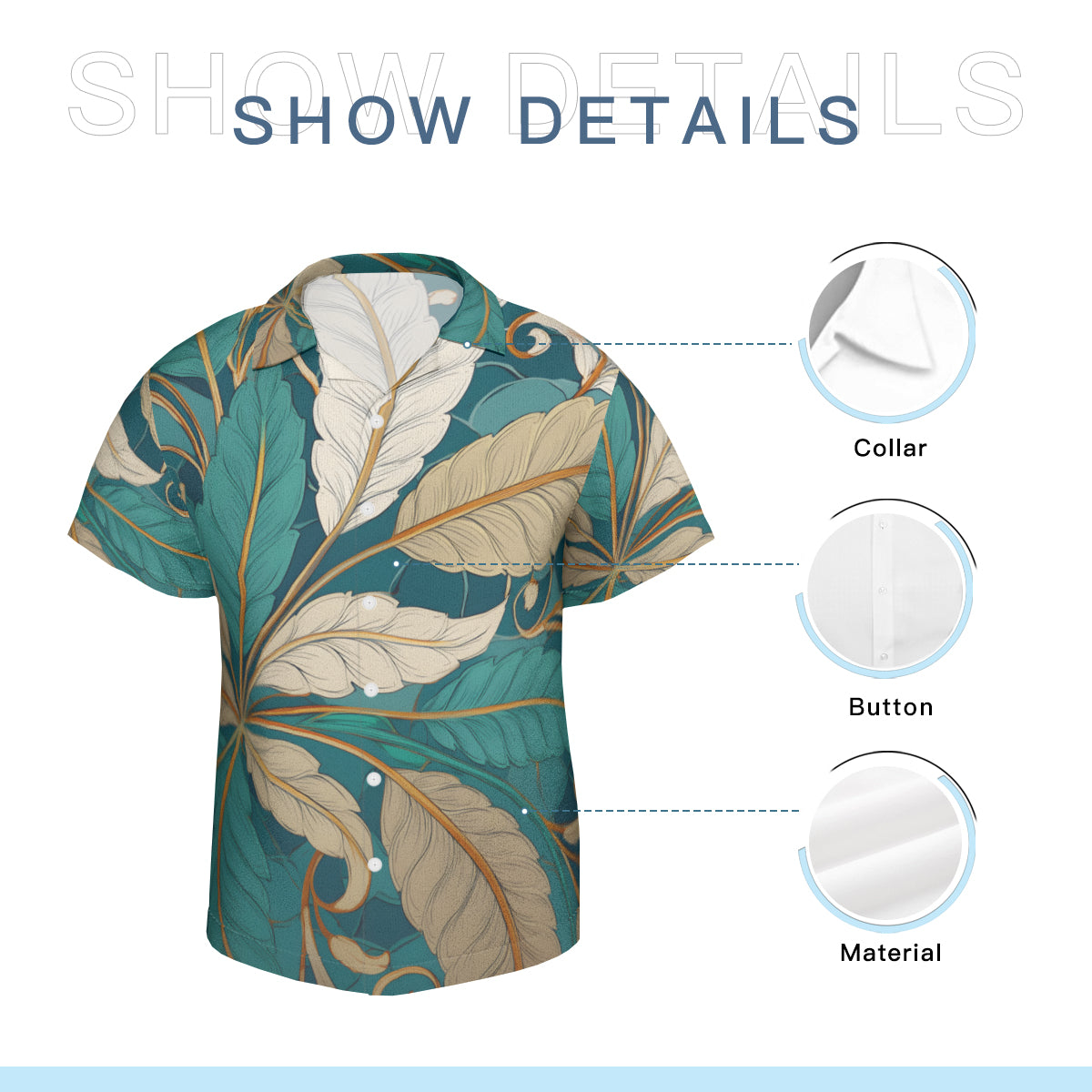 Tropical Leaves Short Sleeves Shirt