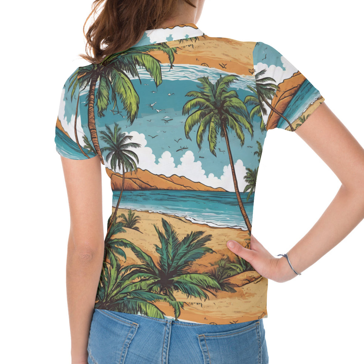 Beach Front Women's Short-Sleeved Polo Shirt