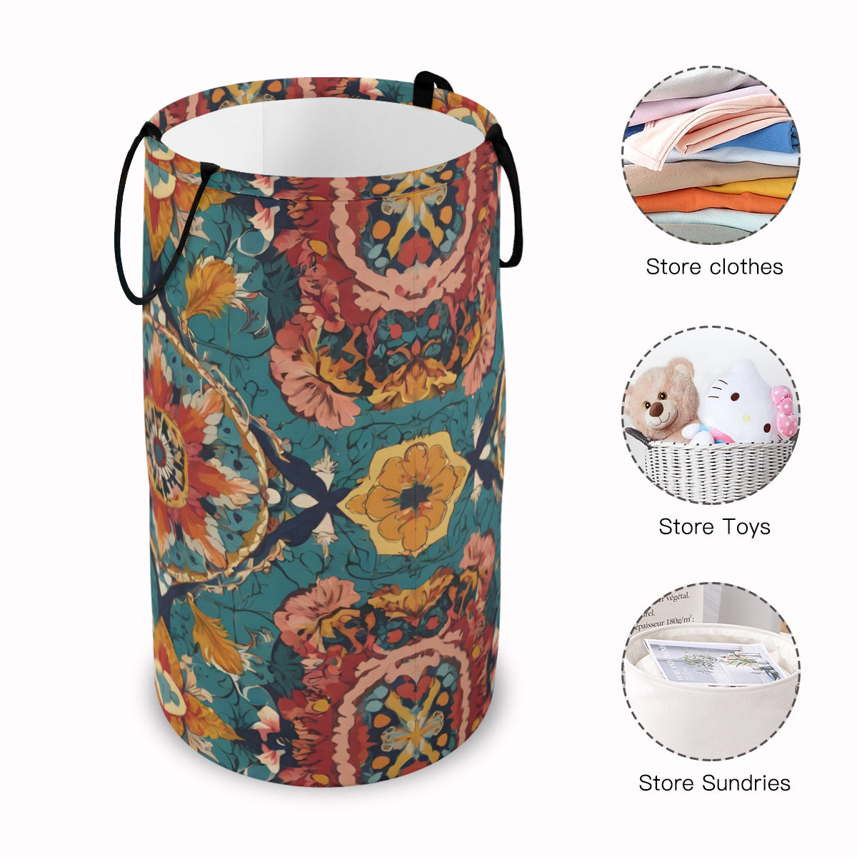 Abstract Design Large Capacity Foldable Laundry Basket | Polyester