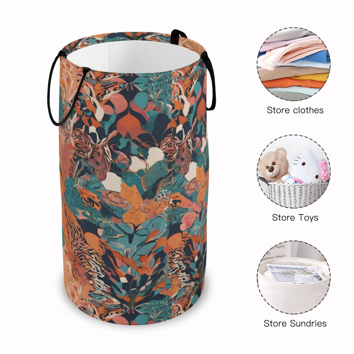 Abstract Vibes Large Capacity Foldable Laundry Basket