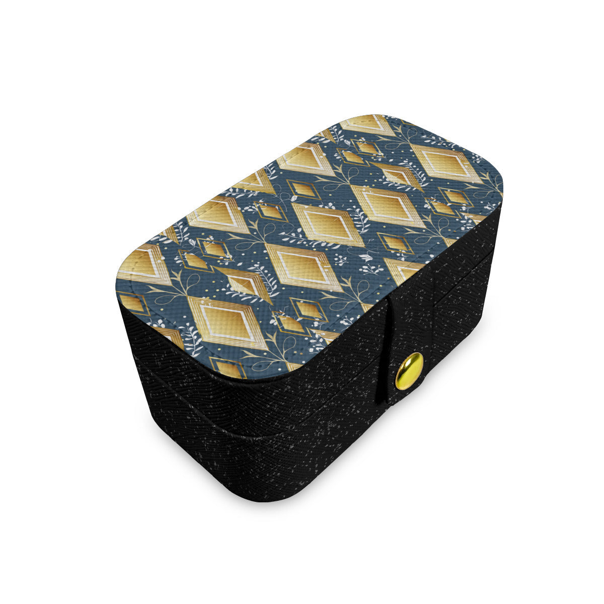 Abstract Gold Personalized Portable Jewelry Box