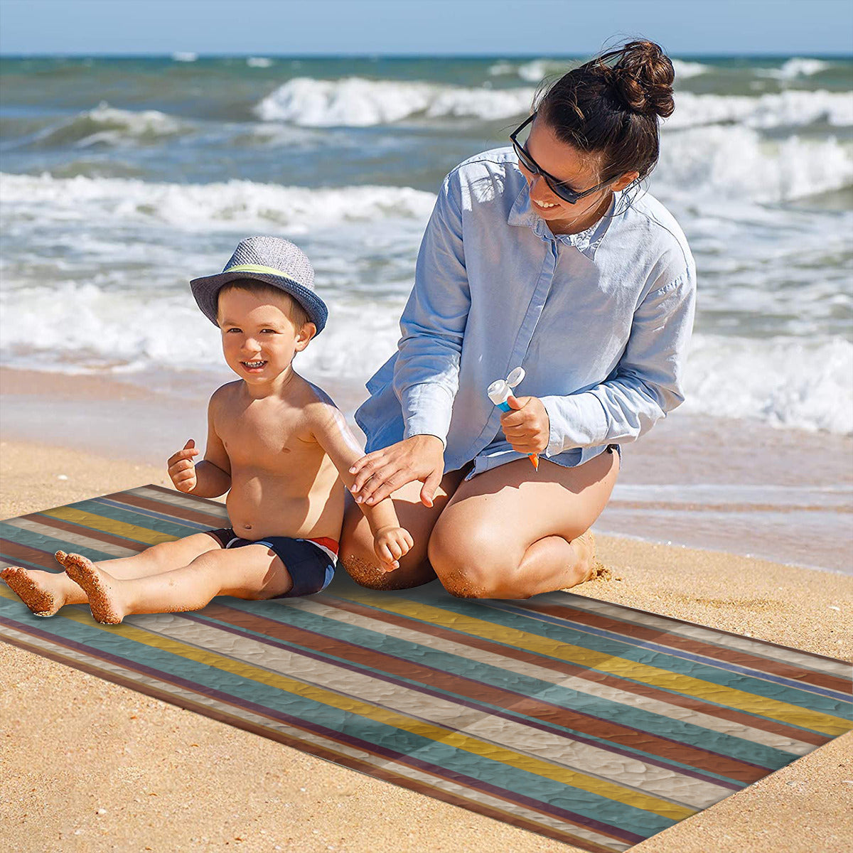 Strip Design Beach Towel｜Microfiber