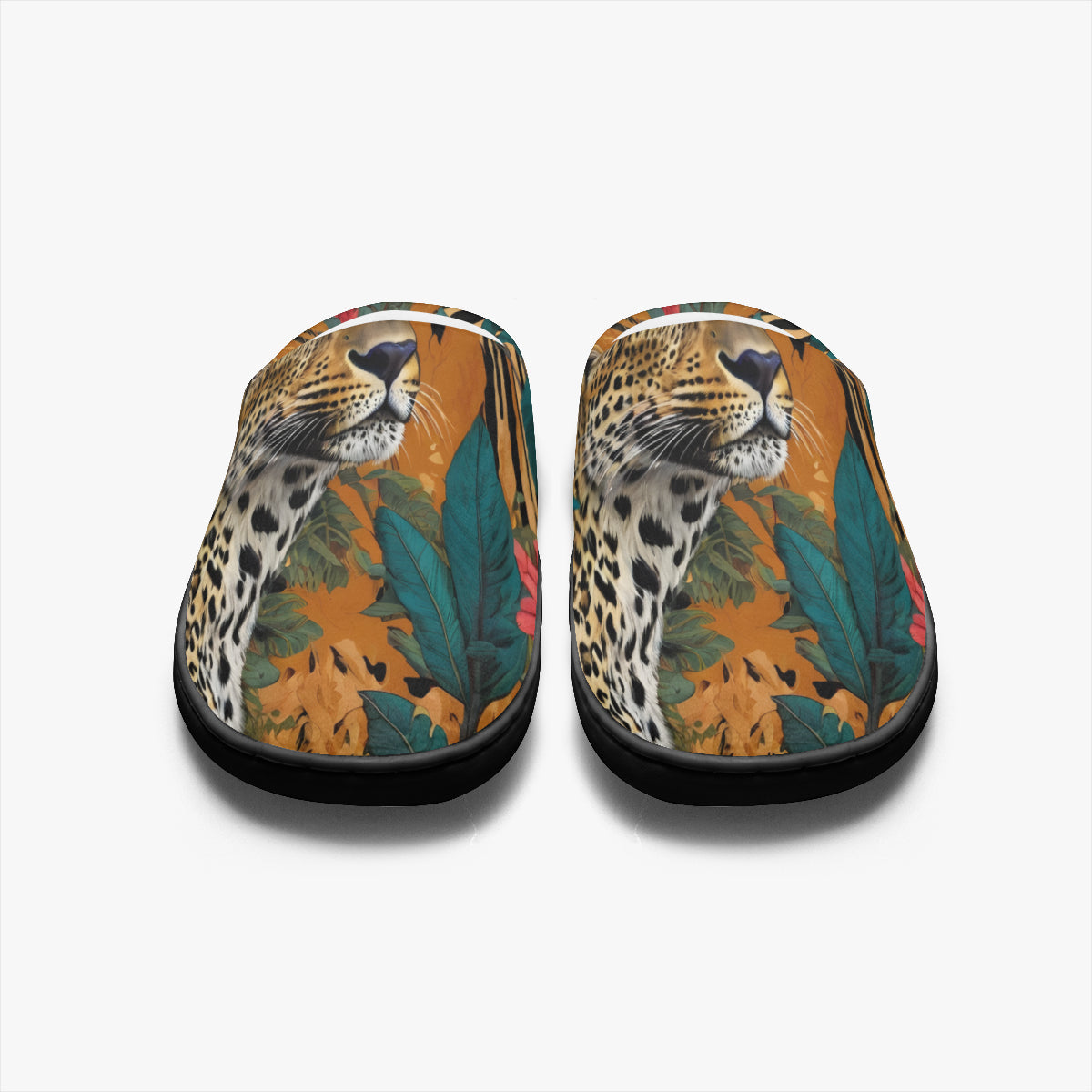 Warrior Leopard Personalized Warm Cotton Slippers | Flannel