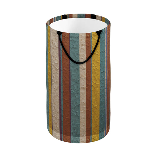 Strip Design Large Capacity Foldable Laundry Basket | Polyester