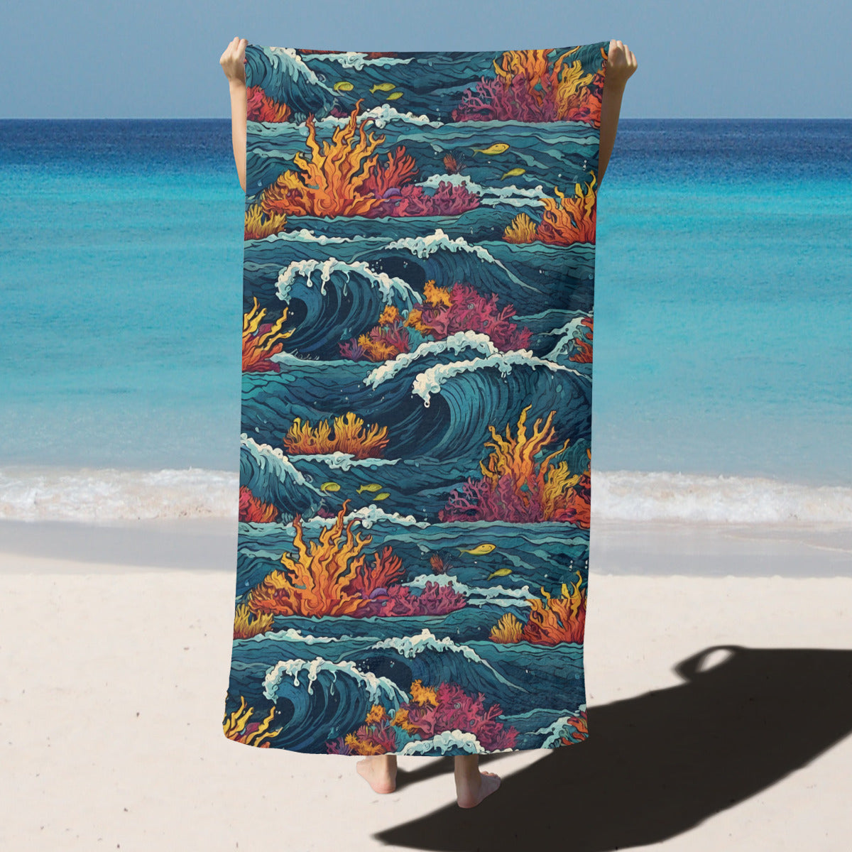 Ocean Waves Beach towel (comfortable model)｜Polyester