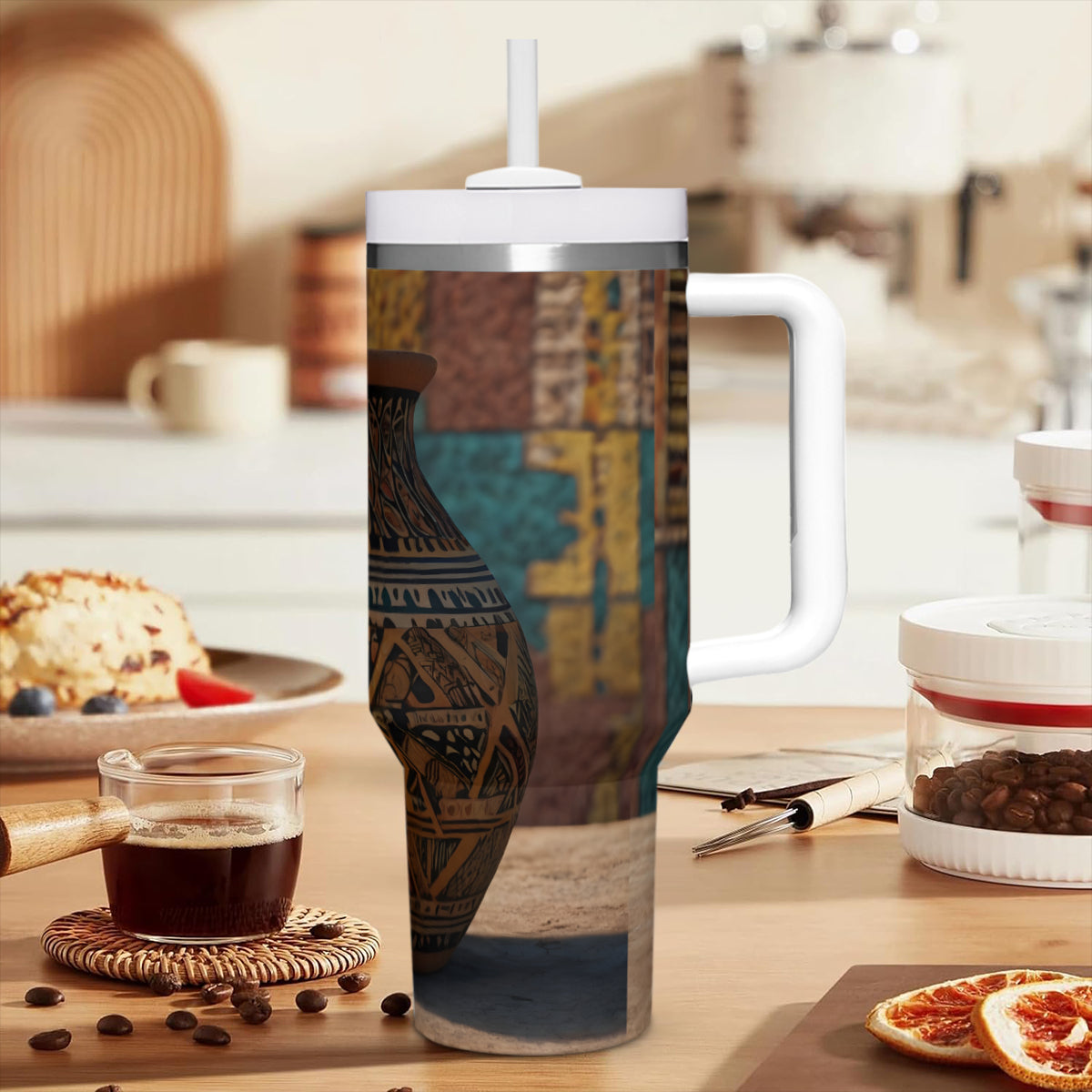 Golden Pot Large Capacity Tumbler with Handle (1100ml/40oz) | Stainless Steel 304