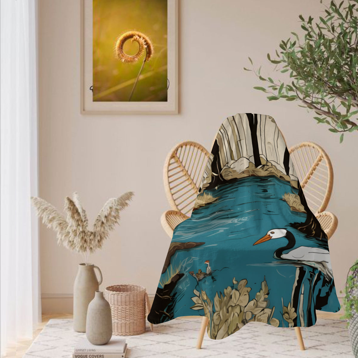 Landscape Wonder Single-Sided Printed Round Blanket | 280GSM Flannel