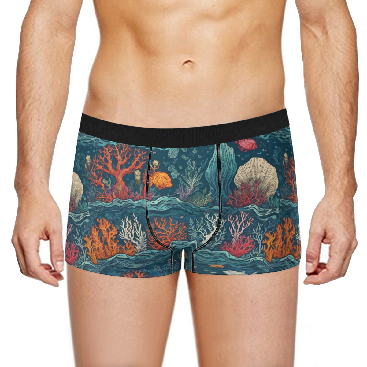 Under Sea Beauty Men's Underwear (Front and Back Design)丨Polyester