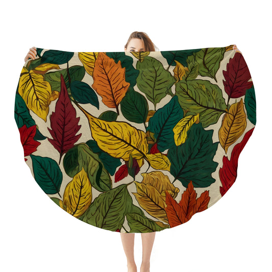 Awesome Leaves Round Blanket | 280GSM Flannel