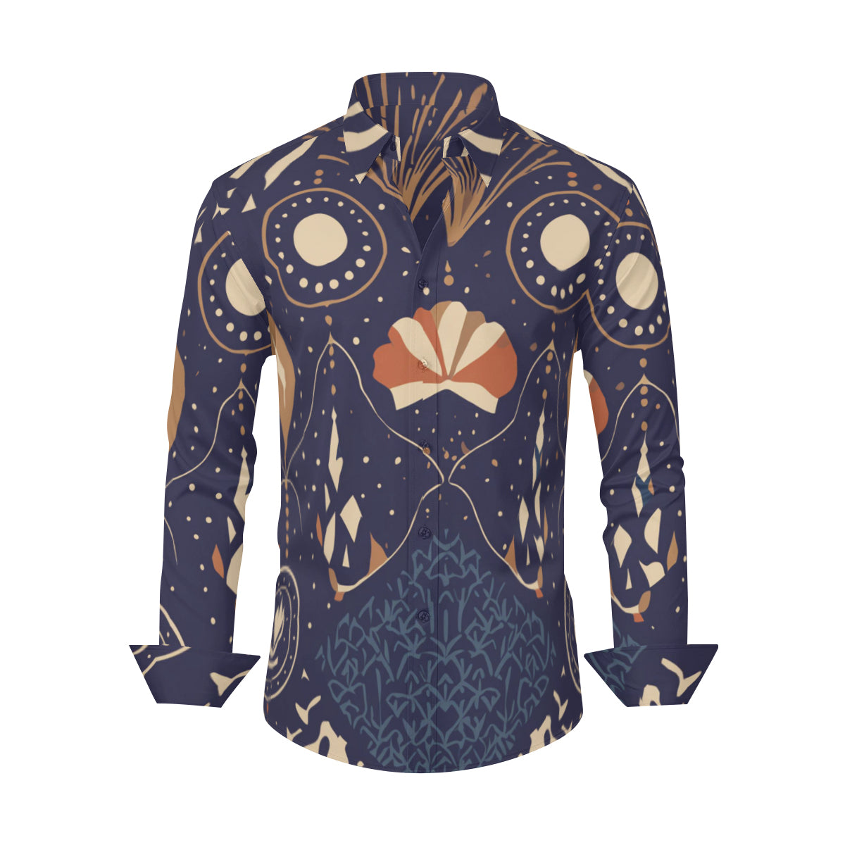 Abstract Blue Men's Classic Long-Sleeved Shirt