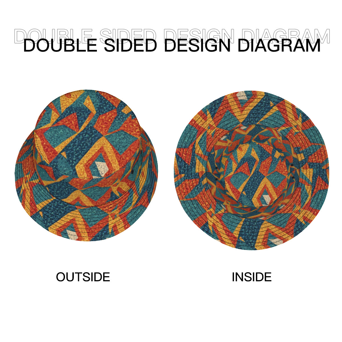 Abstract Pattern Fisherman Hat | Polyester