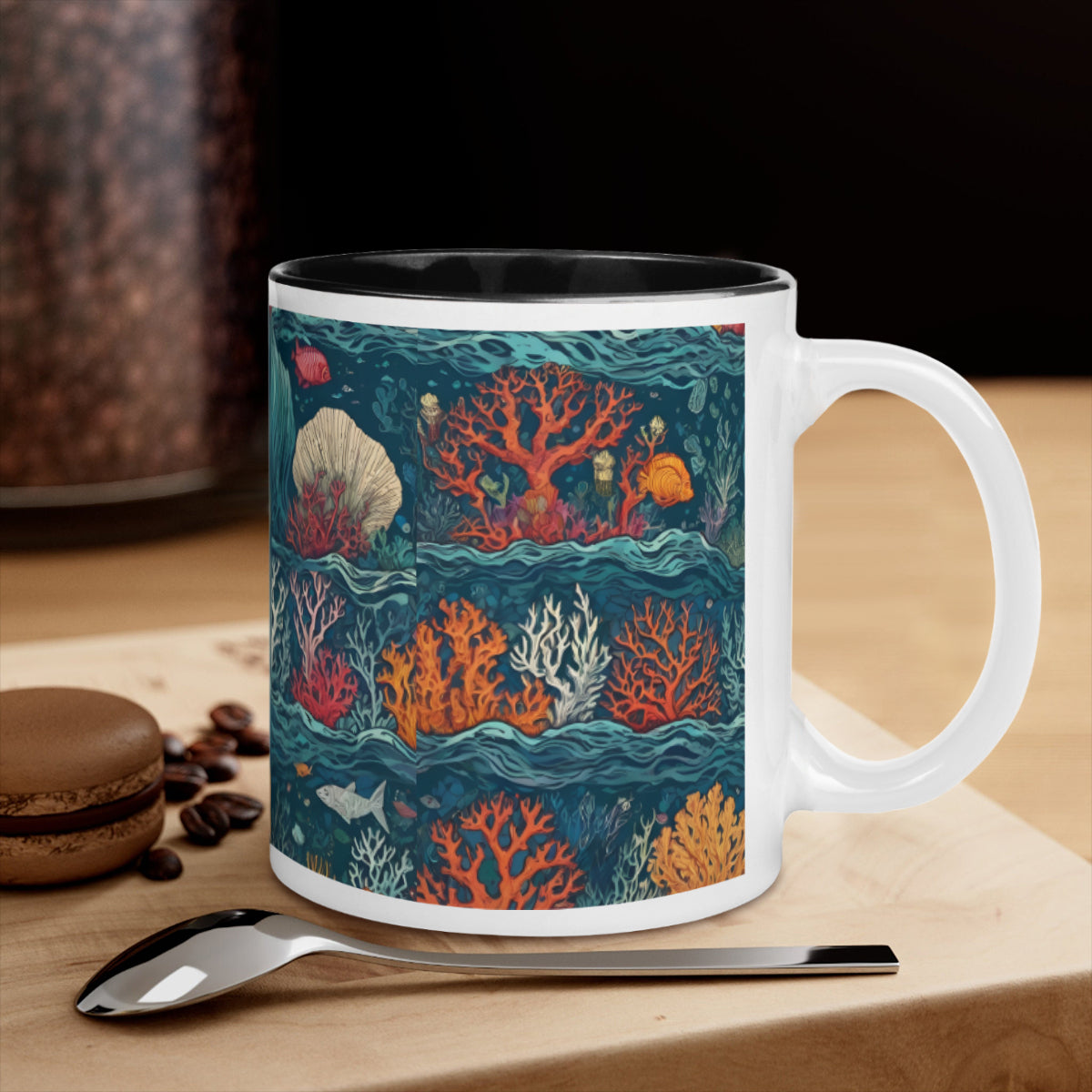 Under Sea Beauty Personalized Internal Black Mug (325ml/11oz) | Ceramic