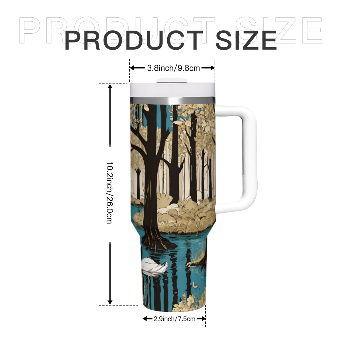 Landscape Wonder Large Capacity Tumbler with Handle(1100ml/40oz) | Stainless Steel 304