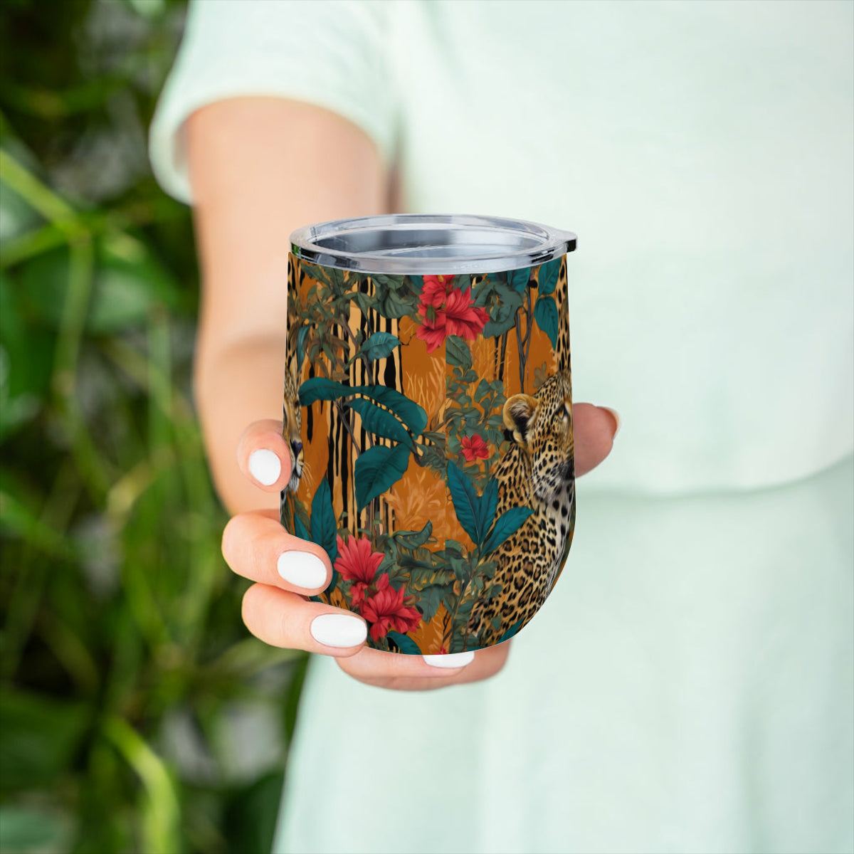 Warrior Leopard Stemless Wine Tumbler（350ml/12oz）| Stainless steel 304
