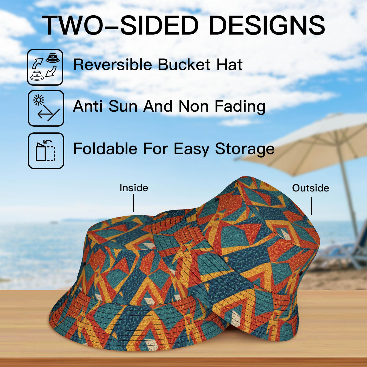 Abstract Pattern Fisherman Hat | Polyester