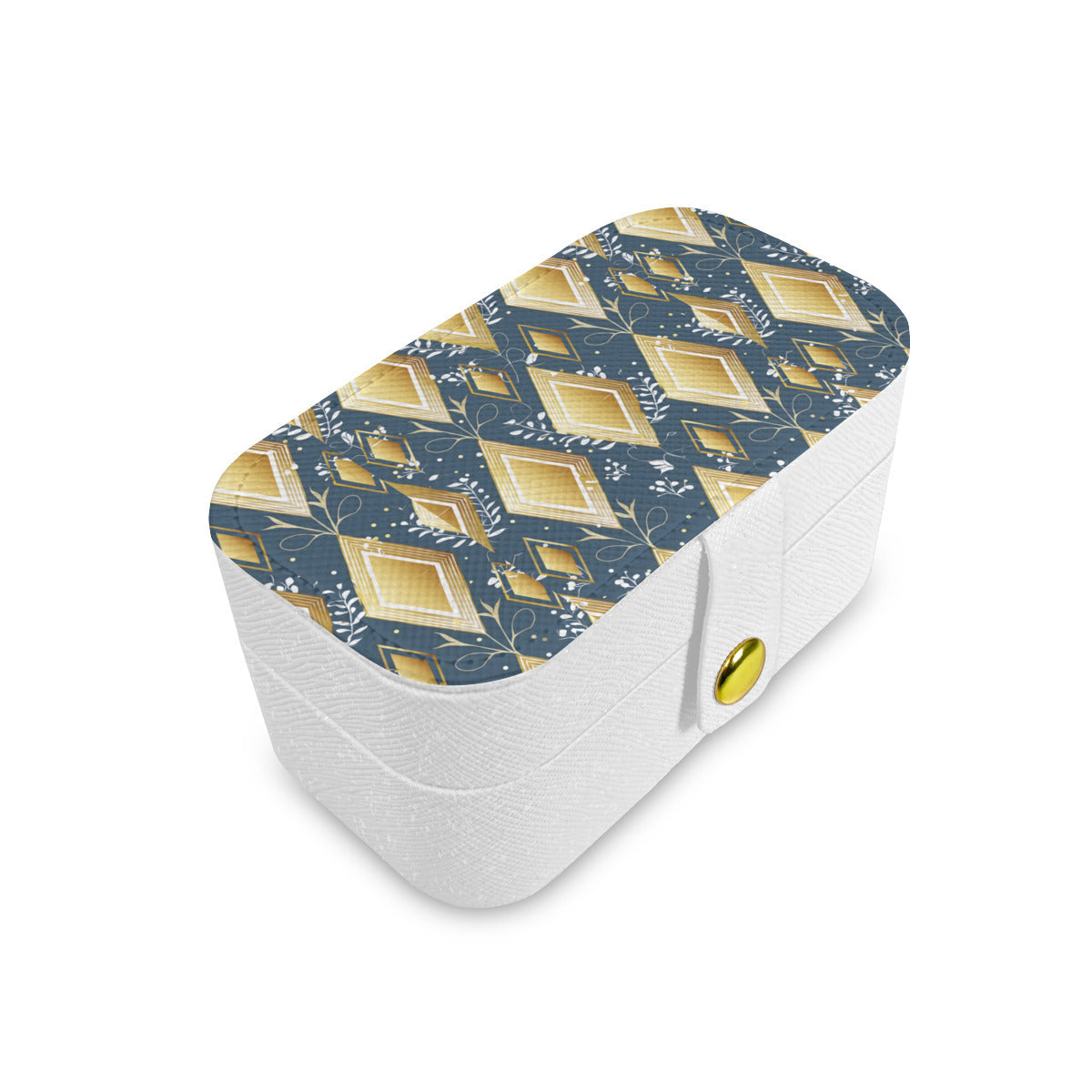 Abstract Gold Personalized Portable Jewelry Box