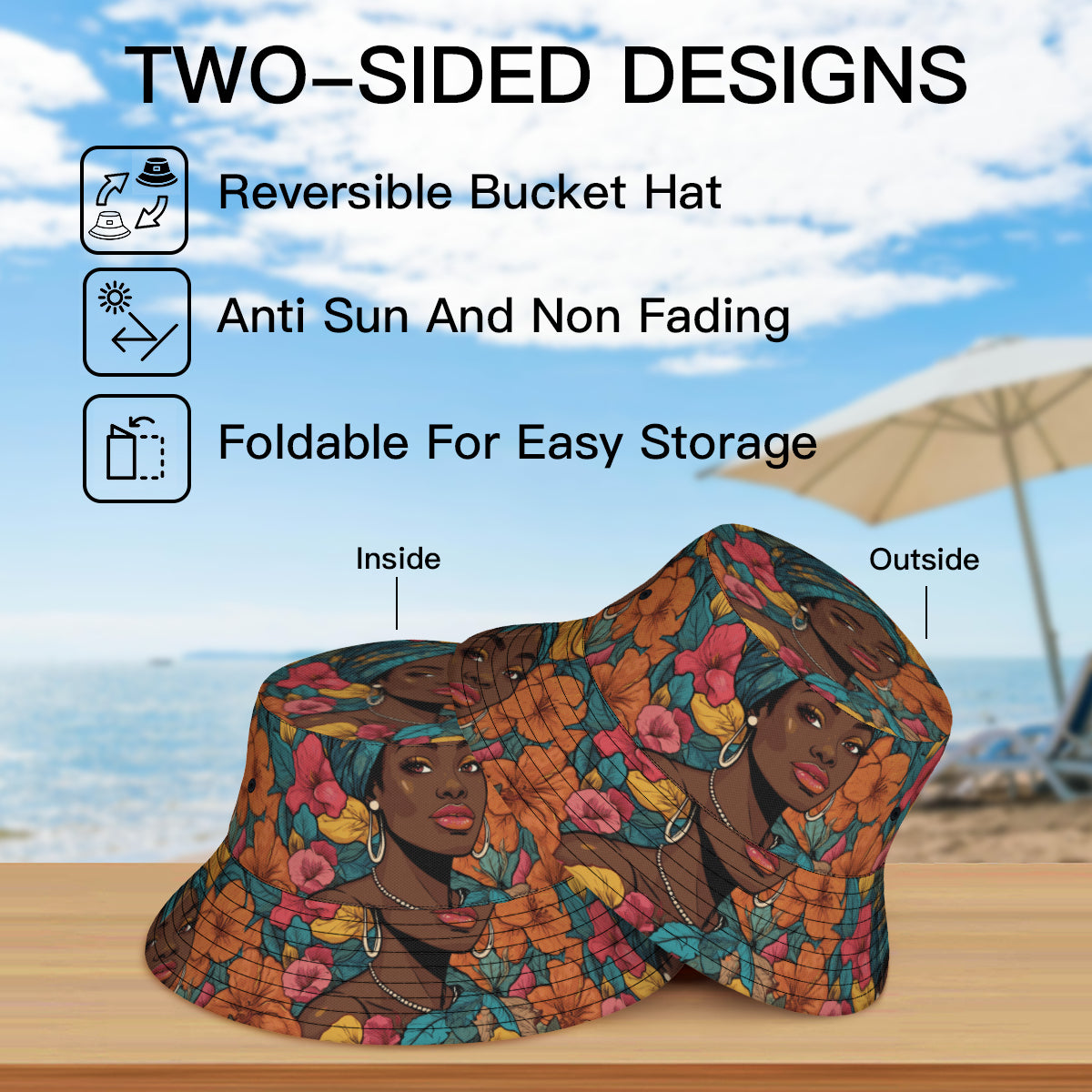 Melanin Queen Fisherman Hat | Polyester