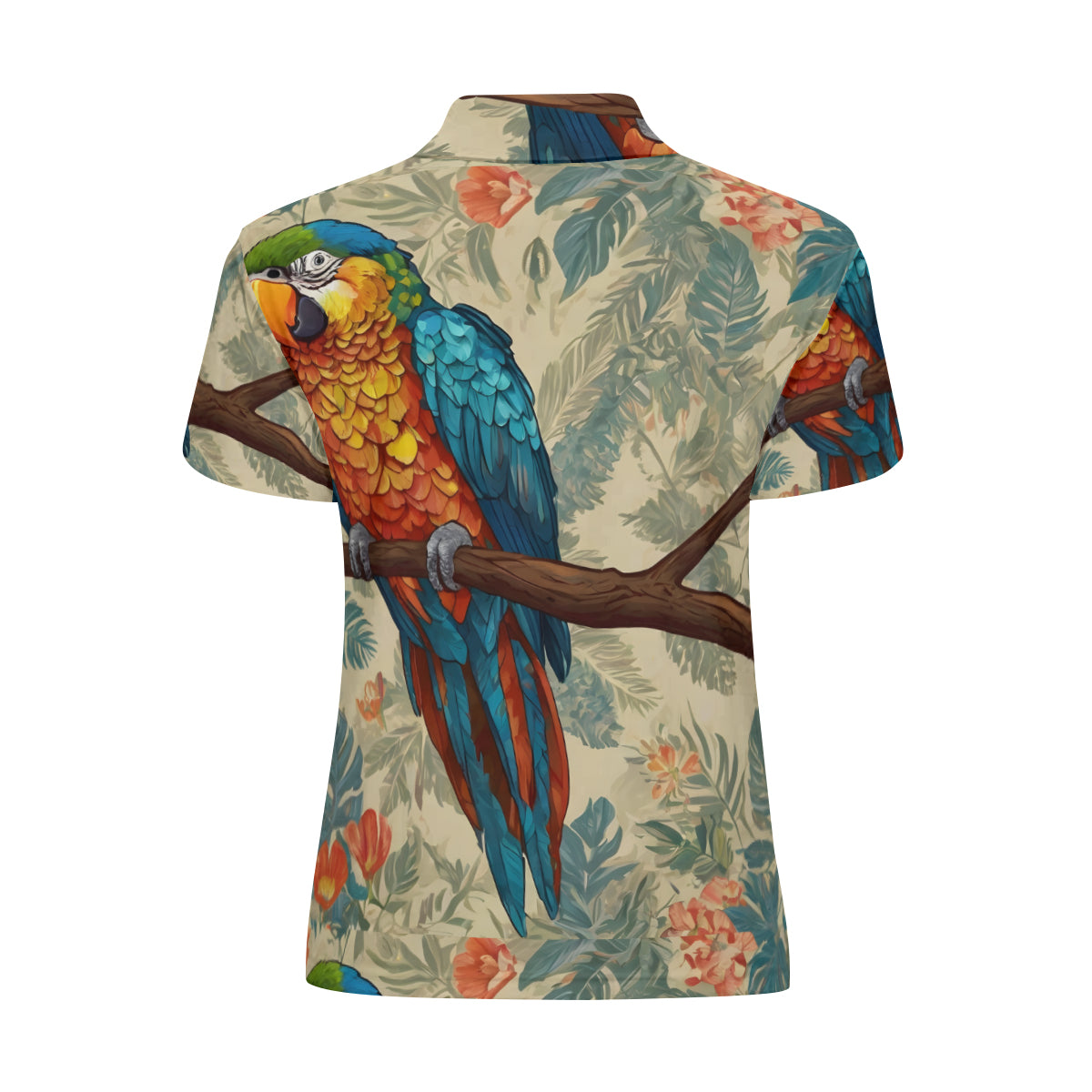 Parrot Design Women's Short-Sleeved Polo Shirt