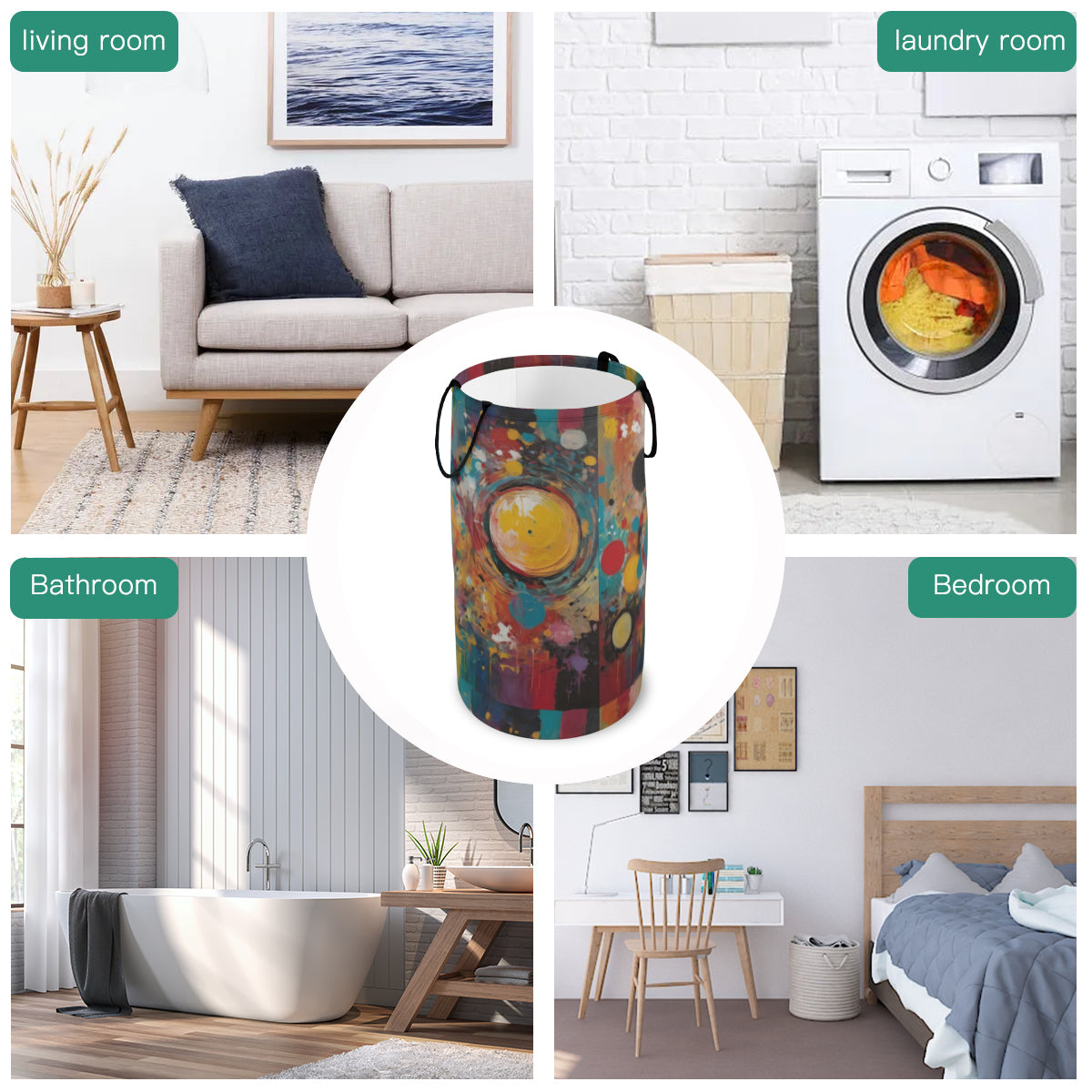 Crazy Design Large Capacity Foldable Laundry Basket | Polyester