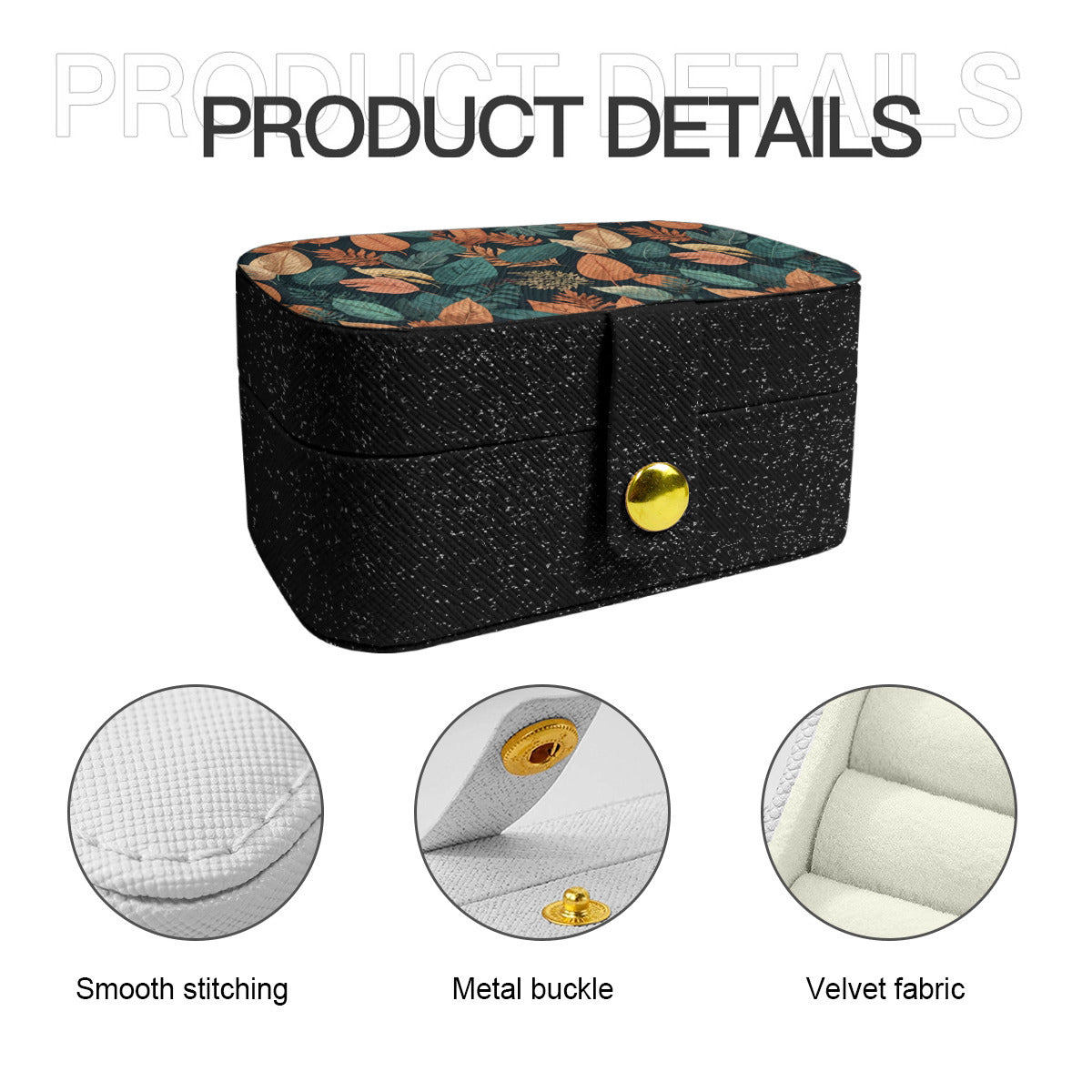 Colorful Leaves Personalized Portable Jewelry Box | PU