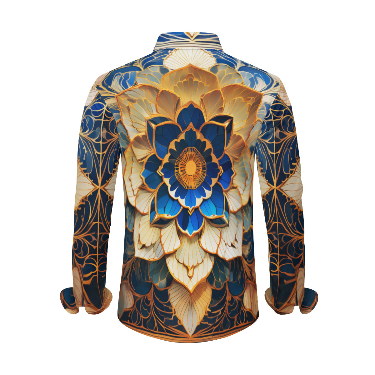 Elegant Floral Men's Classic Long-Sleeved Shirt