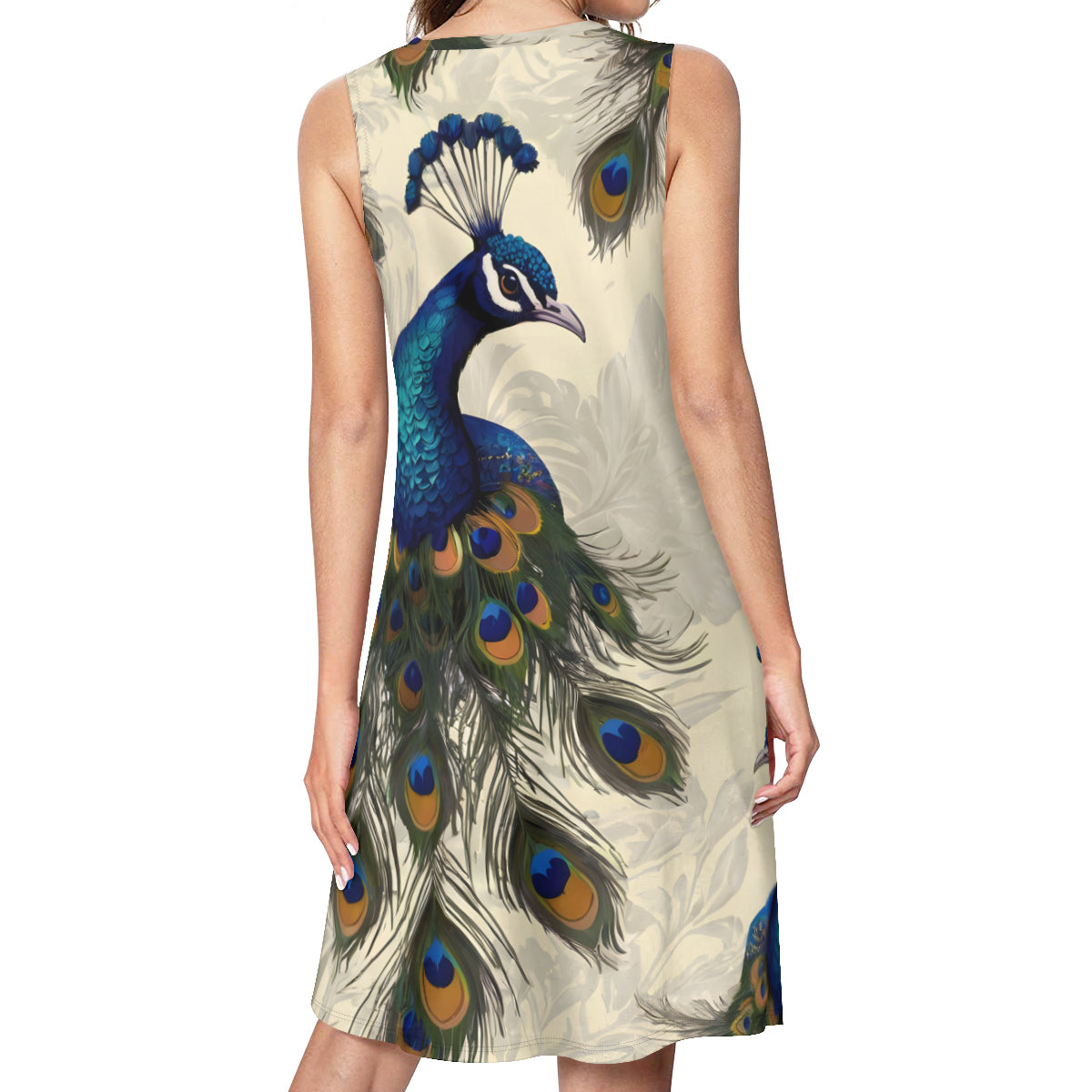 Peacock Design Women's Casual Dress | Polyester