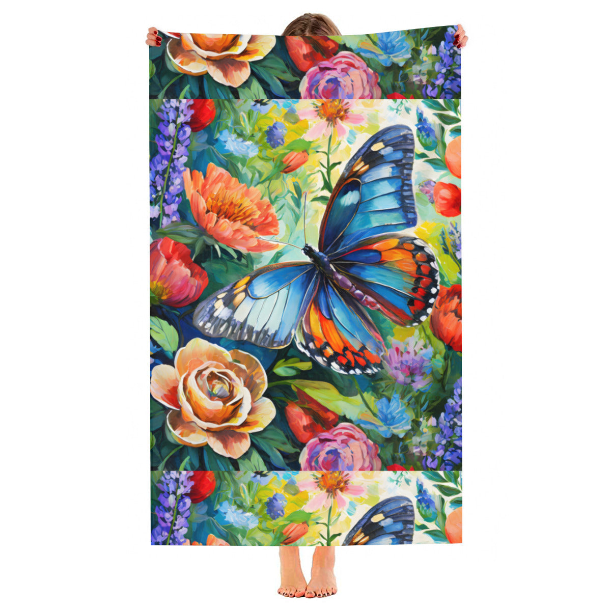 Tropical Butterfly Beach towel 33×52inch｜Microfiber