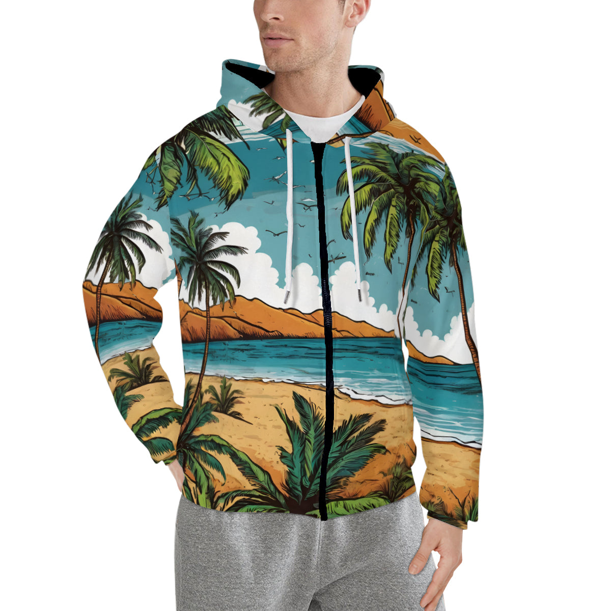 Beach Front Men's Zip Hoodie