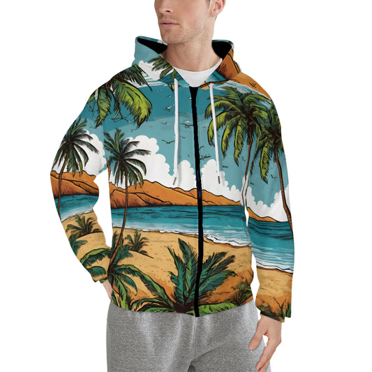 Beach Front Men's Zip Hoodie