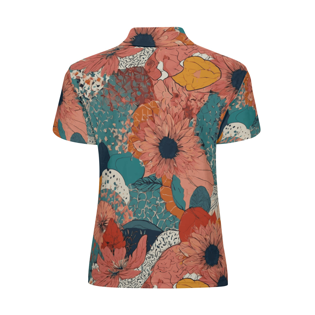 Awesome Floral Women's Short-Sleeved Polo Shirt