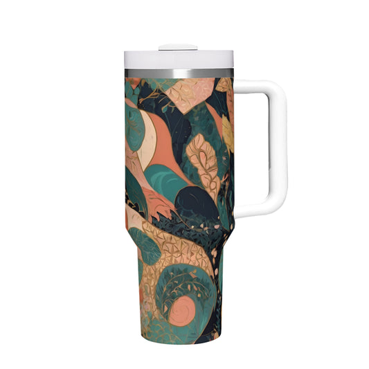 Abstract Wonder Large Capacity Tumbler with Handle