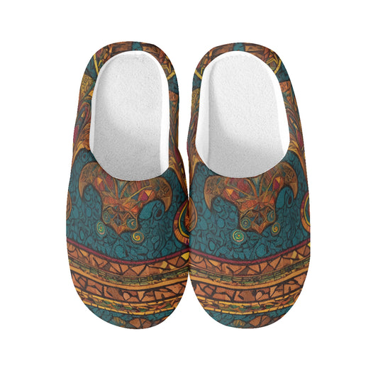 African Design Personalized Warm Cotton Slippers | Flannel