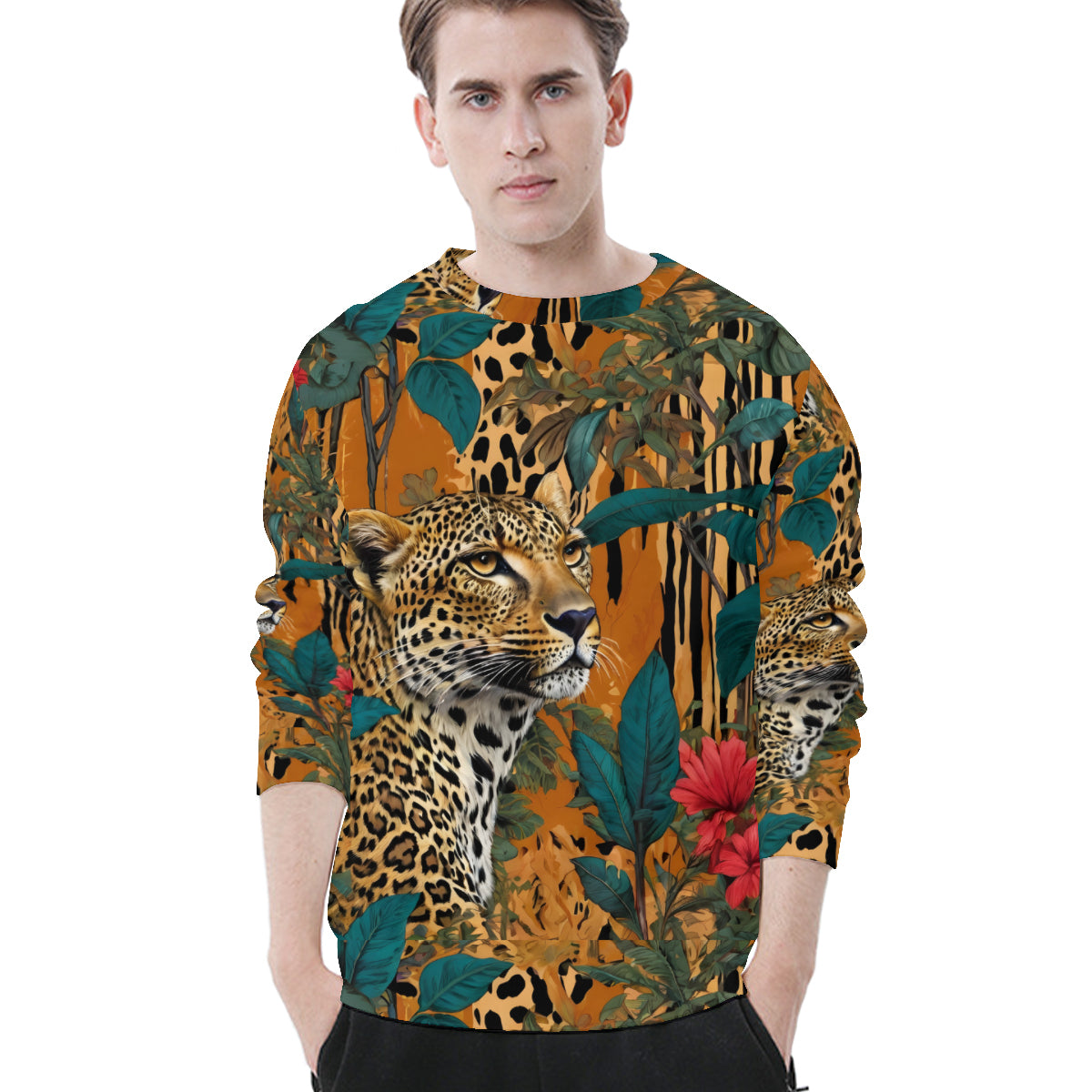 Warrior Animal Men's O-Neck EU Size Long-Sleeved T-Shirt | 180GSM Cotton