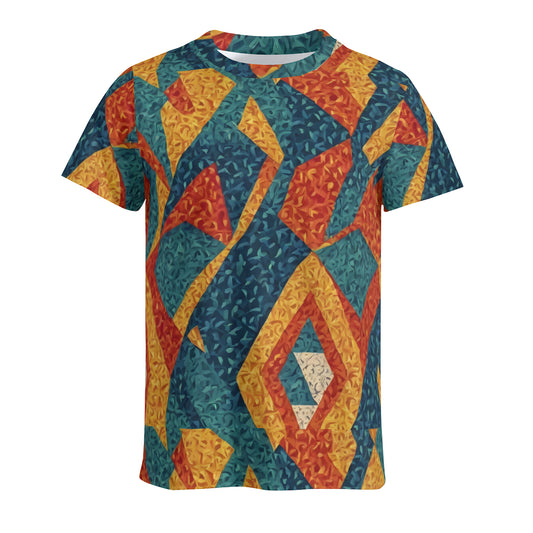 Abstract Pattern Men's T-Shirt (Mesh Fabric) | Polyester