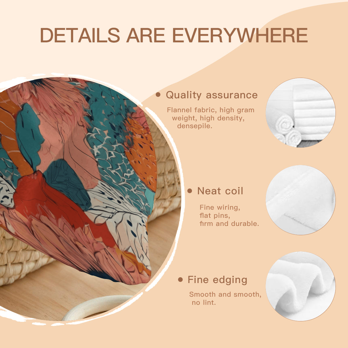 Awesome Floral Round Blanket | 280GSM Flannel