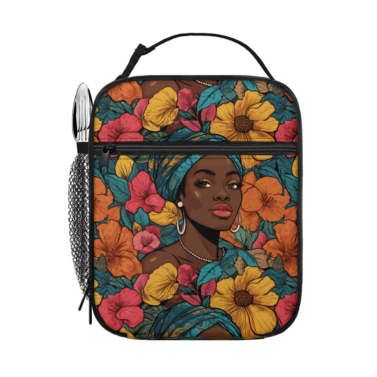 Melanin Queen Student School Bag + Portable Tote Insulated Lunch Bag + Pen Pouch | Oxford Cloth