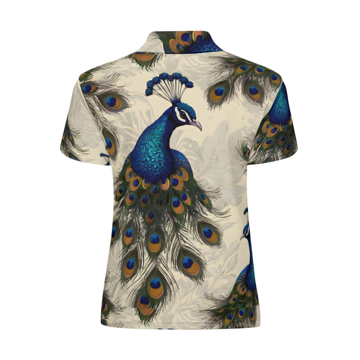 Peacock Design Women's Short-Sleeved Polo Shirt