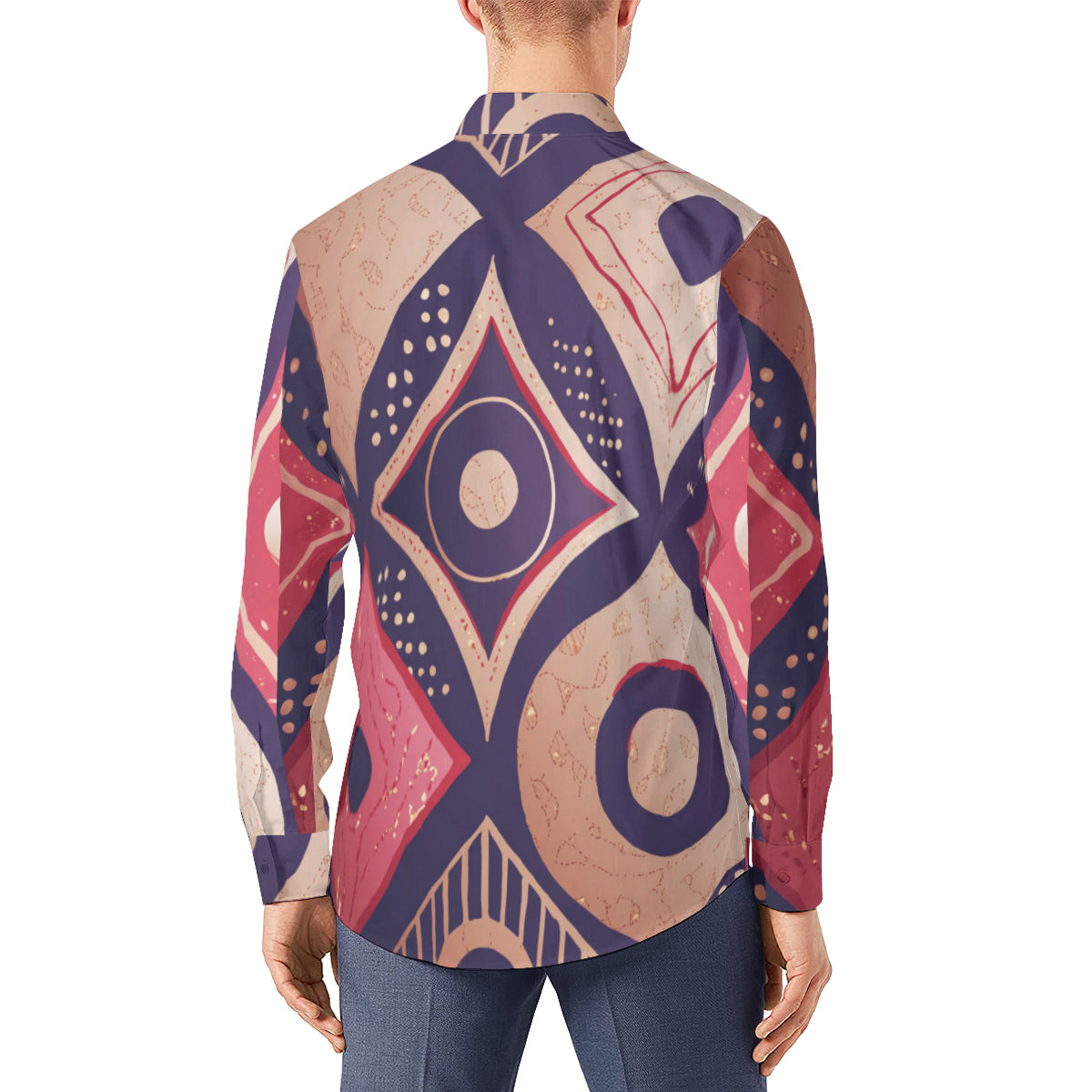 Abstract Men's Classic Long-Sleeved Shirt