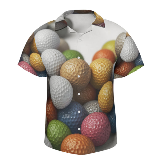 Golf Balls Short Sleeves Shirt（No chest pocket) | Polyester
